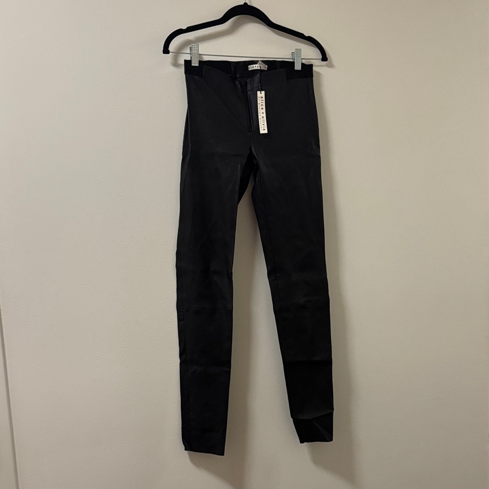 Alice + Olivia Black Leather Pants